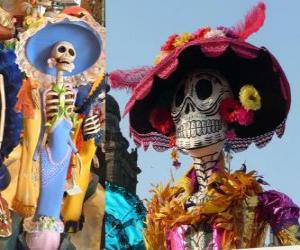 yapboz Kafatası Catrina, Meksika&#039;da Ölü en popüler Günün birinde